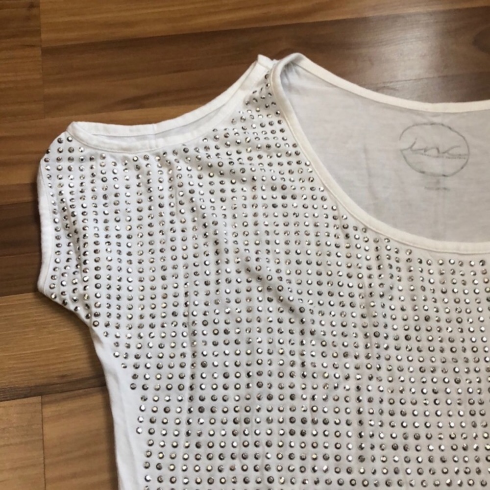 INC International Cold Shoulder Bling Top Size Sm